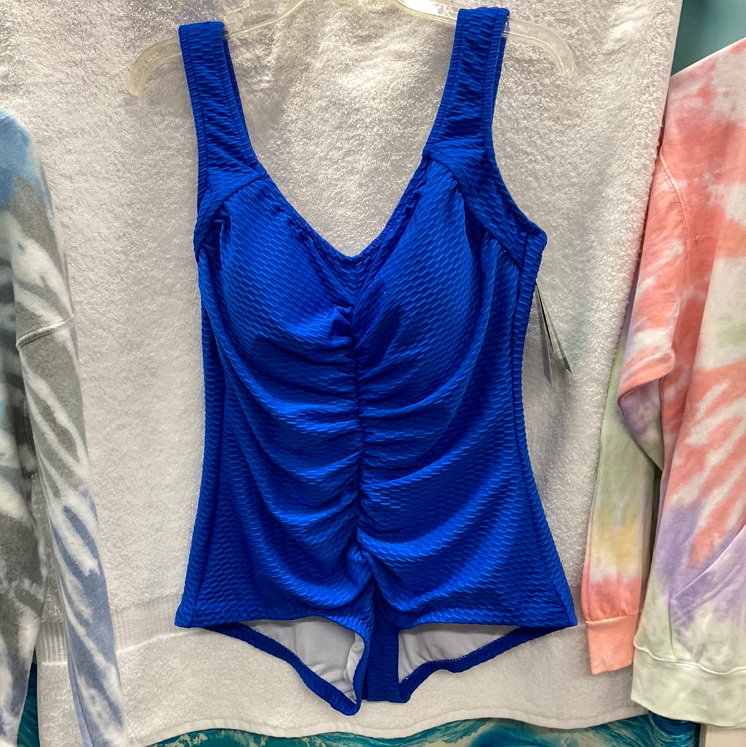 Maxine Cobalt Textured Spa Shirred Size 18W