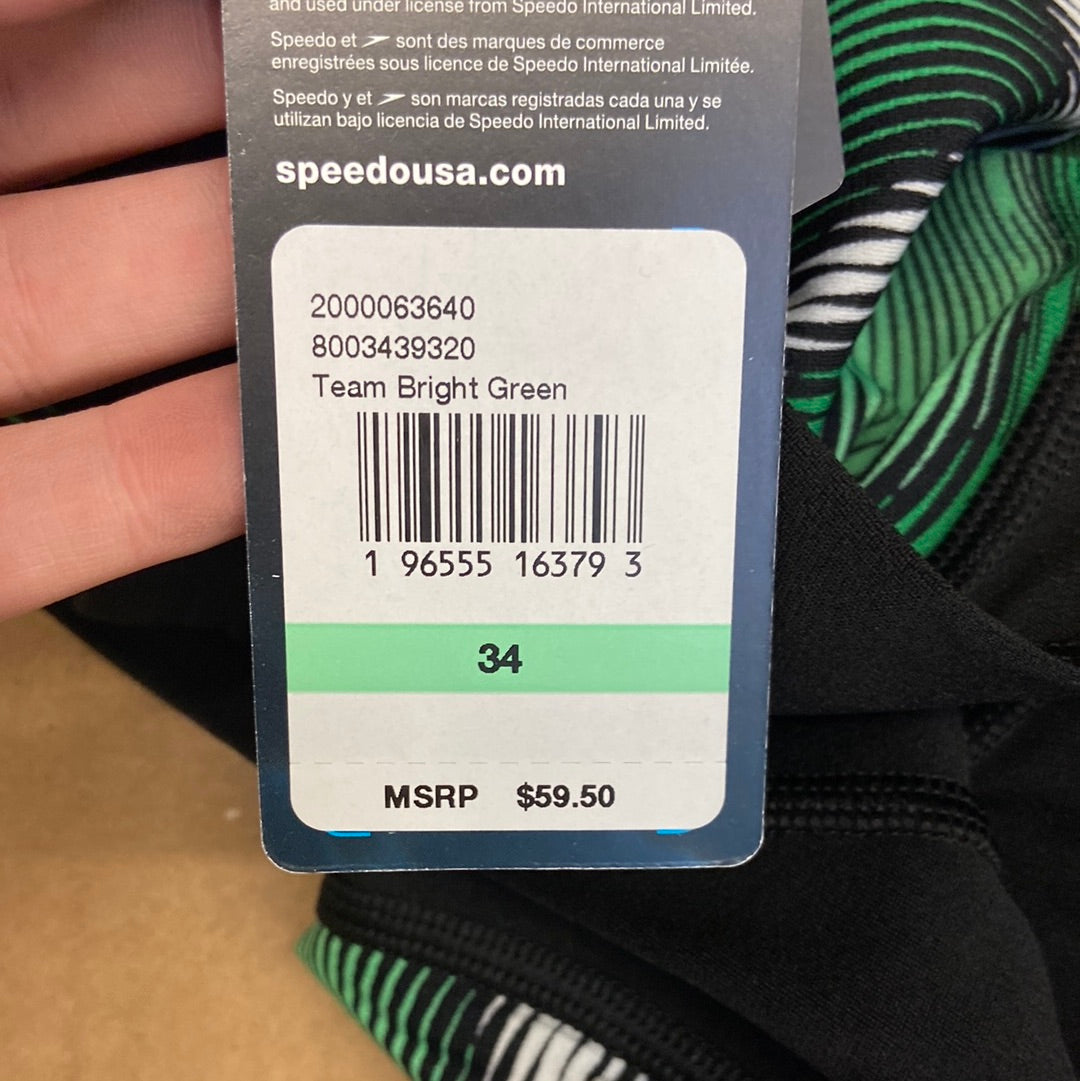 Speedo Endurance+ Team Bright Green Jammer Size 34