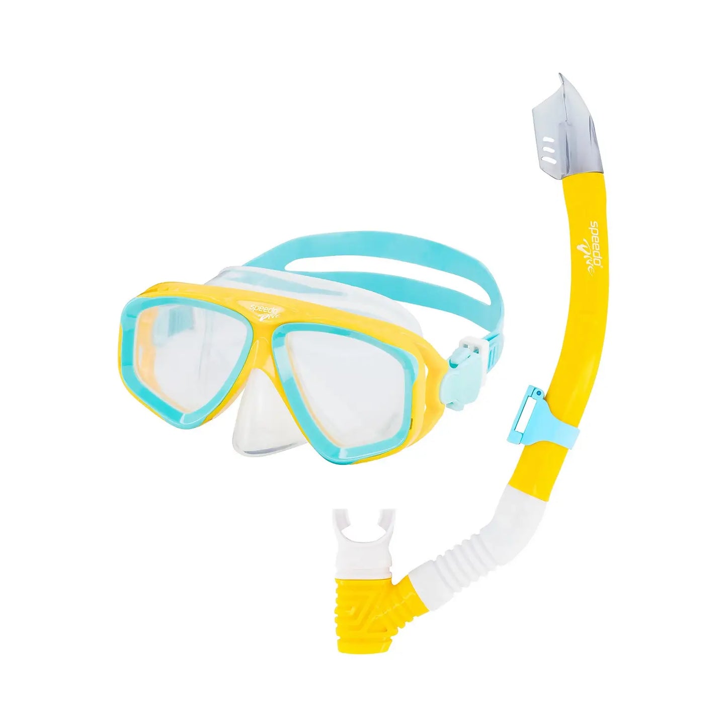 Speedo Spectra Yellow/Clear Jr. Adventure Mask & Snorkel Set