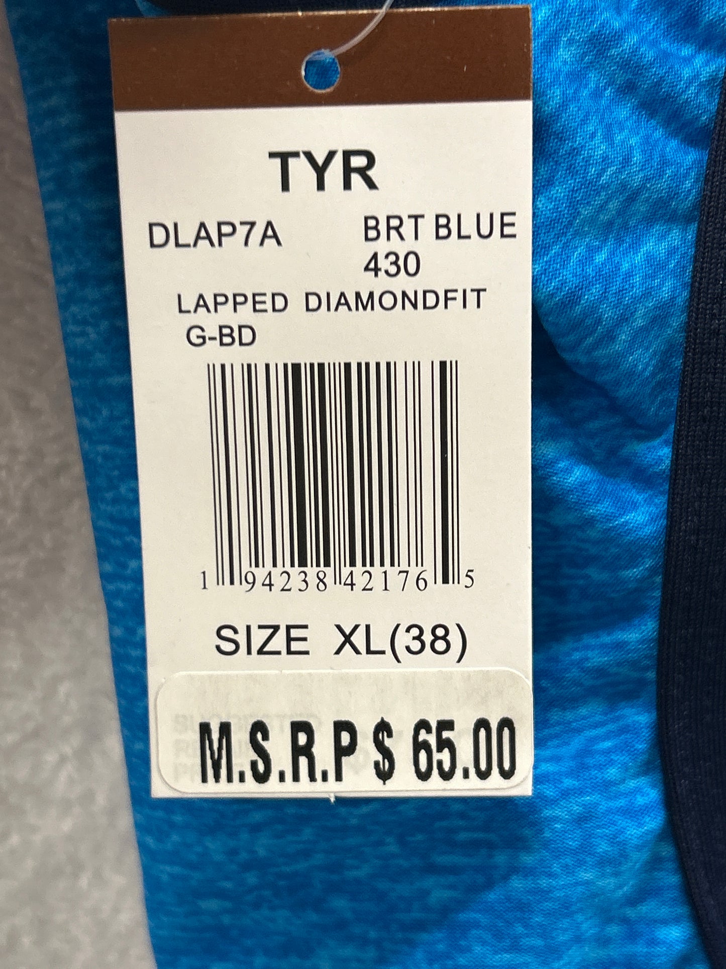 TYR Lapped Diamond Fit Bright Blue Size 38