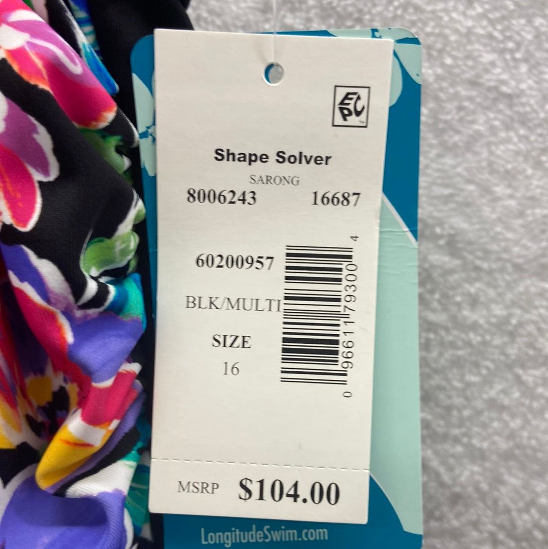 Penbrooke Shape Solver Black/Multi One Piece Sarong Skirt Size 16