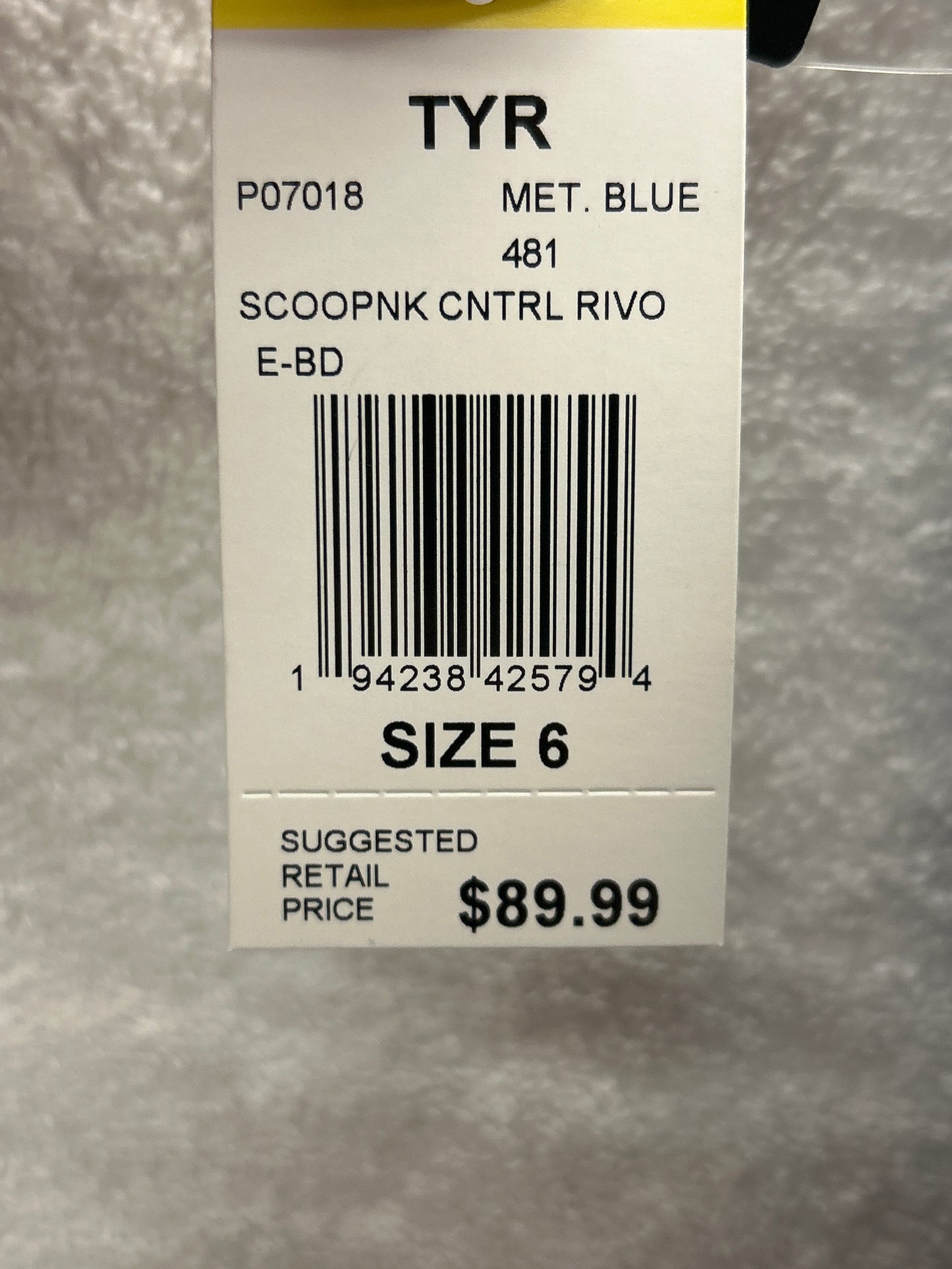 TYR Scoop Neck Control Rivo Met. Blue Size 6