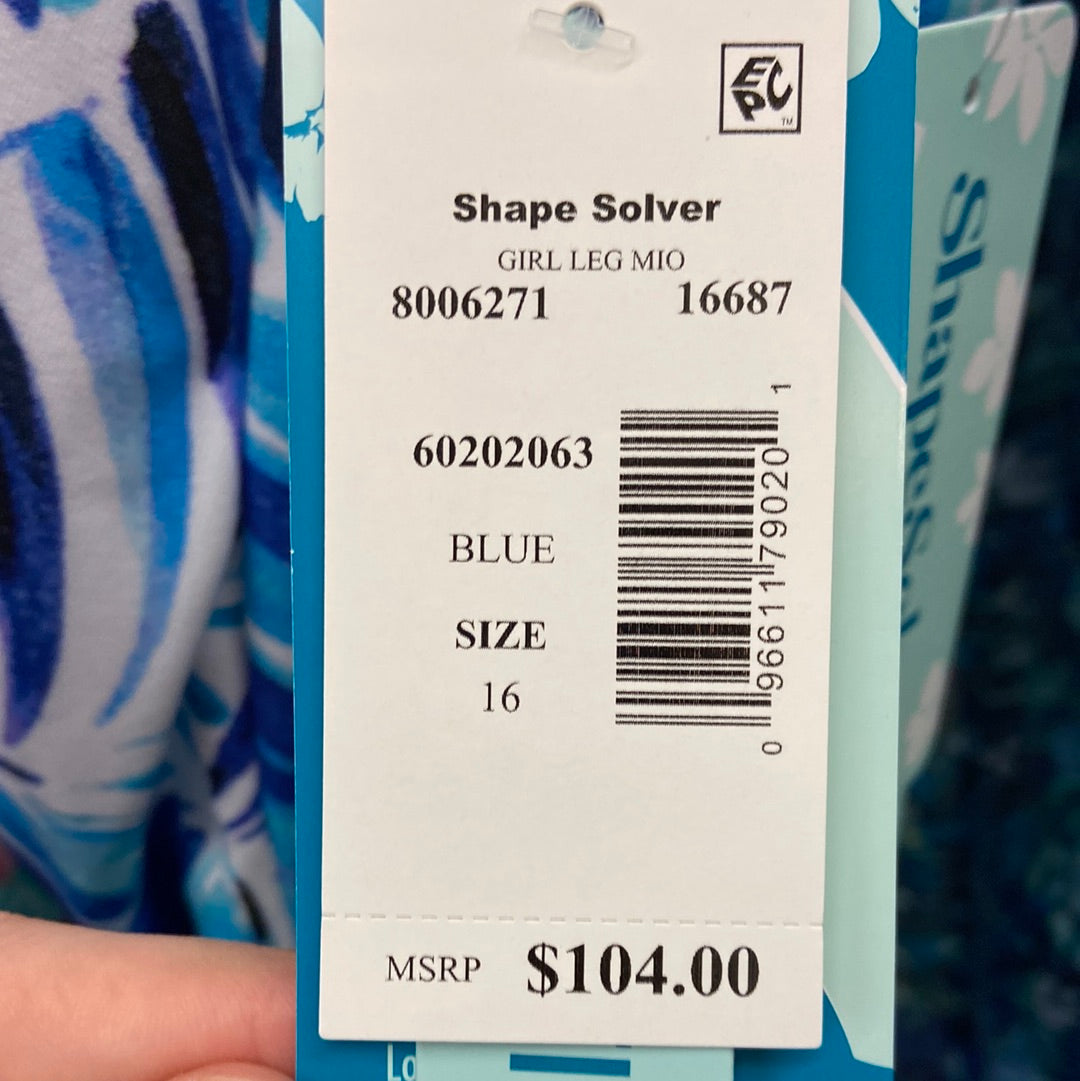 Penbrooke Blue Shape Solver One Piece Missy Control Girl Leg Size 16