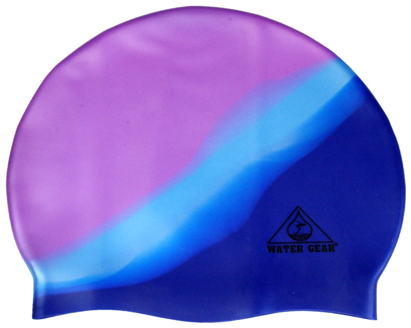 Water Gear Dark Blue/Purple Jazz Silicone Swim Cap