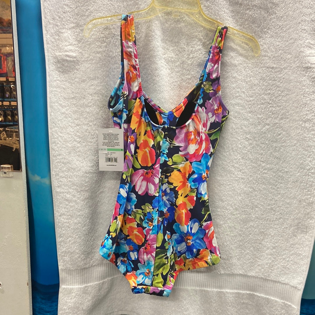 Maxine Botanic Garden Shirred Front Girl Leg Indigo Onepiece Size 12