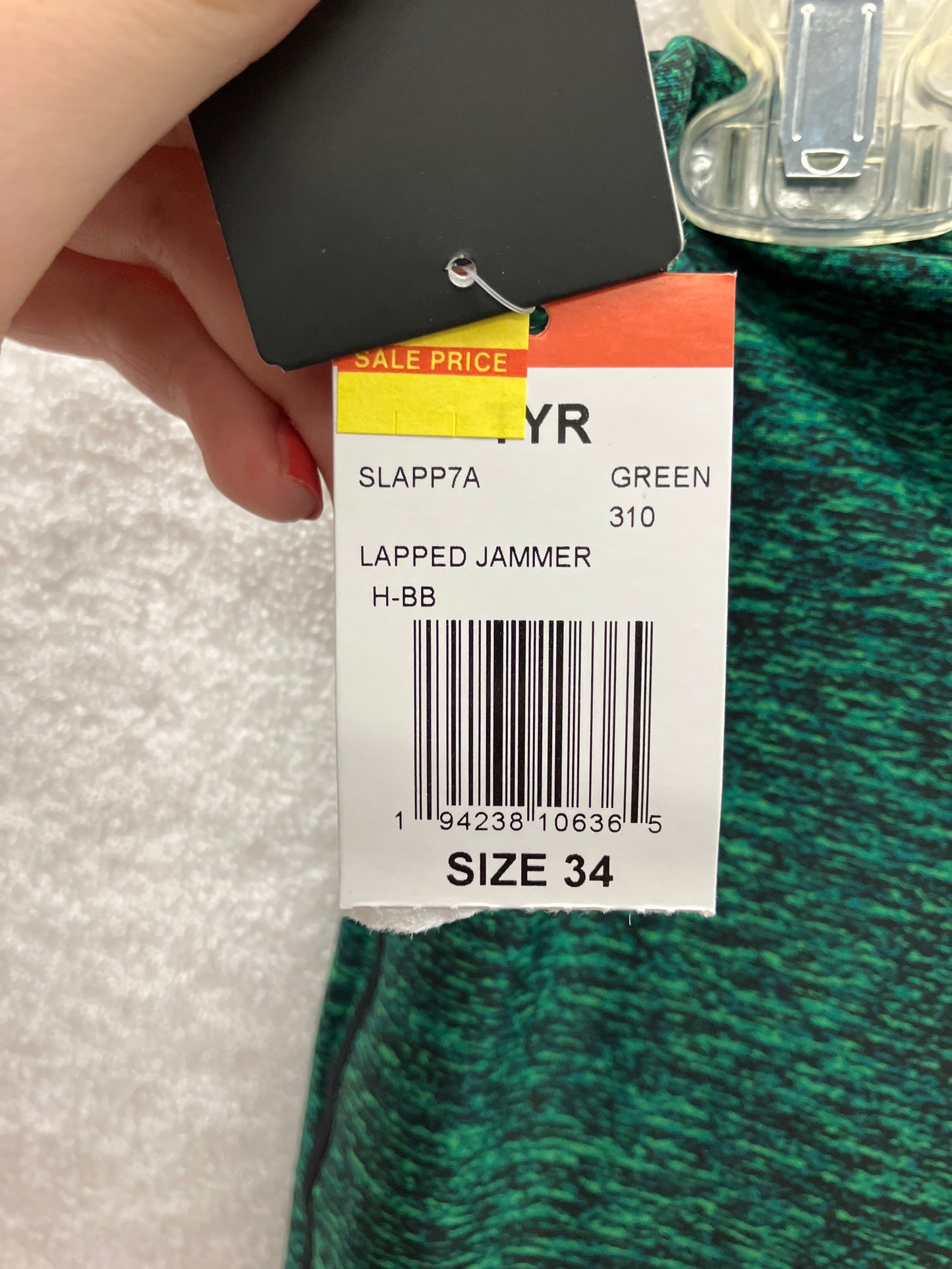 Male Practice Lapped Green Jammer Size 34