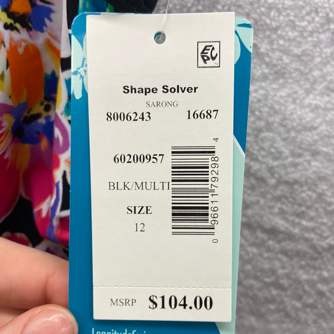 Penbrooke Shape Solver Black/Multi One Piece Sarong Skirt Size 12