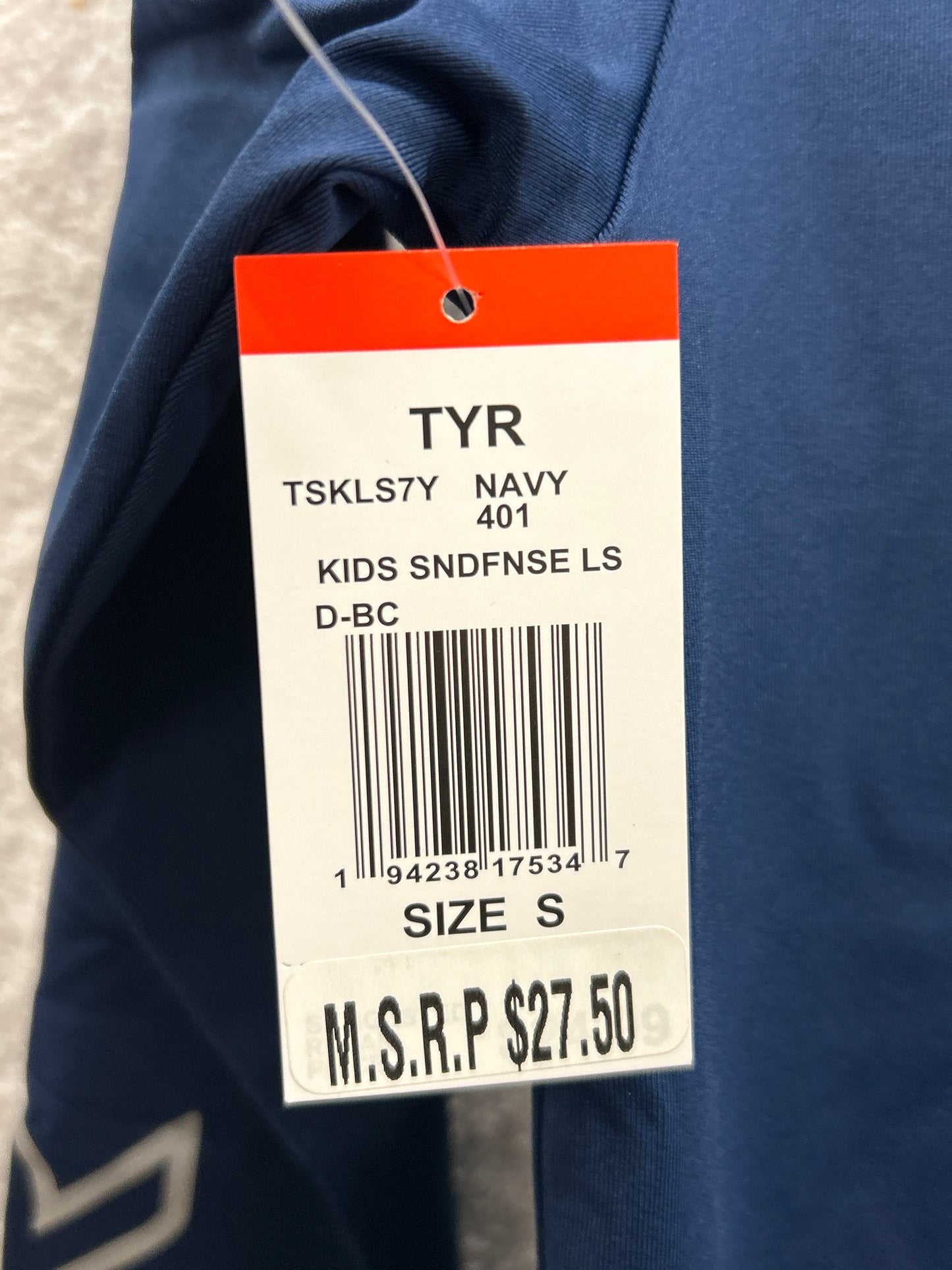TYR Kids Sun Defense LS Navy Size M