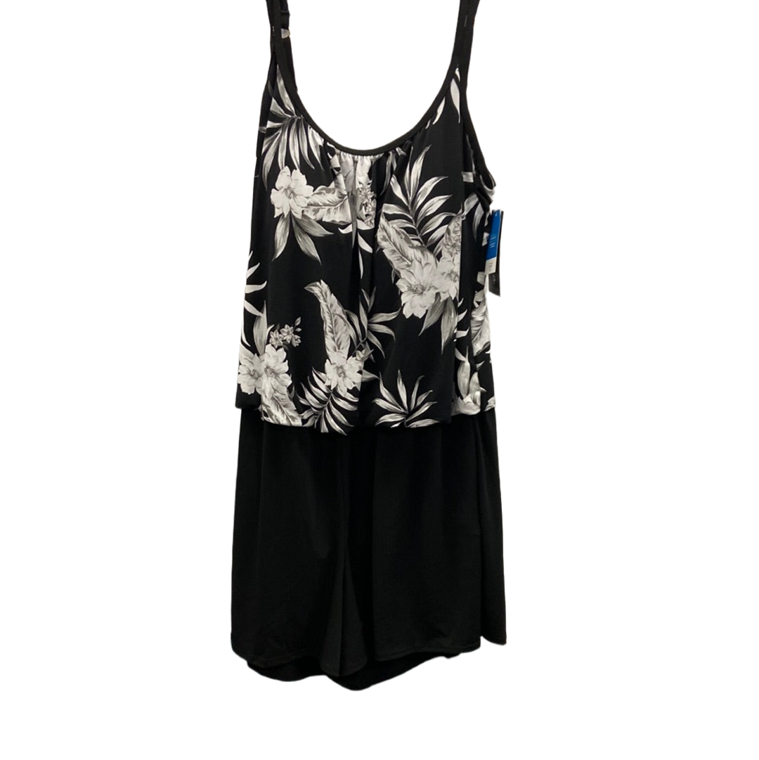 Maxine Tropic Paradise Black Swim Romper Size 18W