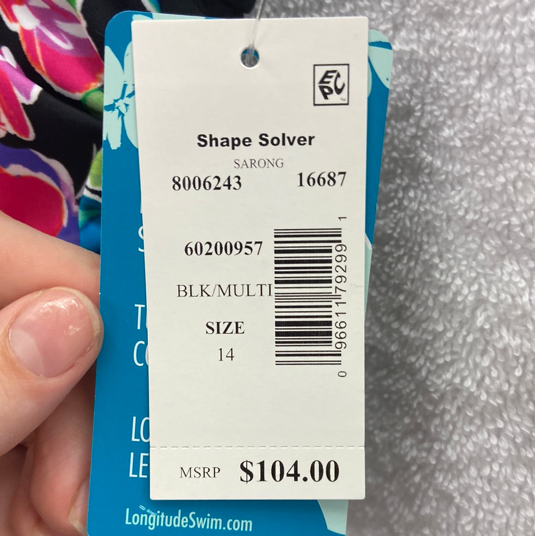 Penbrooke Shape Solver Black/Multi One Piece Sarong Skirt Size 14