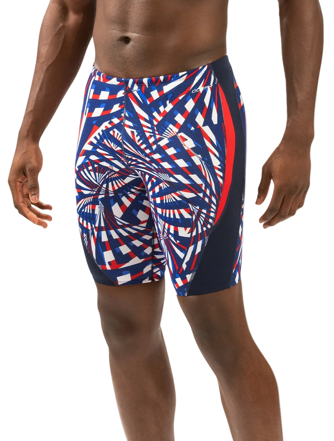 Dolfin Reliance Atomic Red/White/Blue Color Block Jammer Size 24