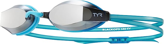 TYR Silver/Blue Youth Blackops 140 EV Racing Mirrored Fit Goggle