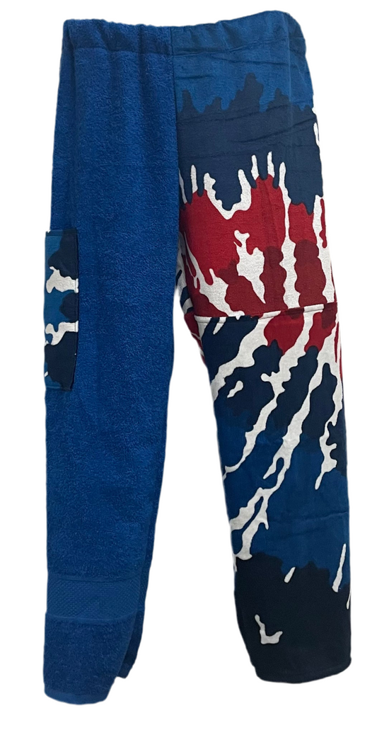 Royal Blue Tie Dye Towel Pants