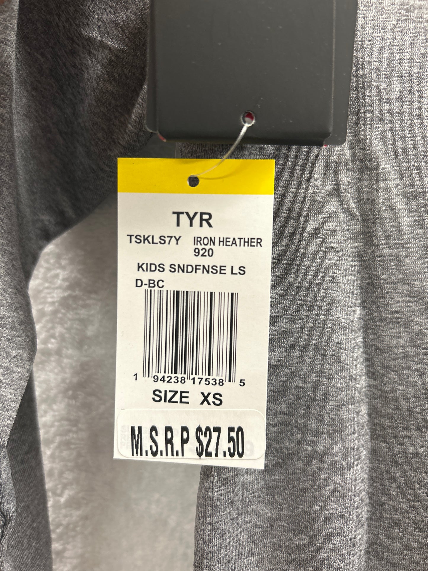 TYR Kids Sun Defense Iron Heather Size L