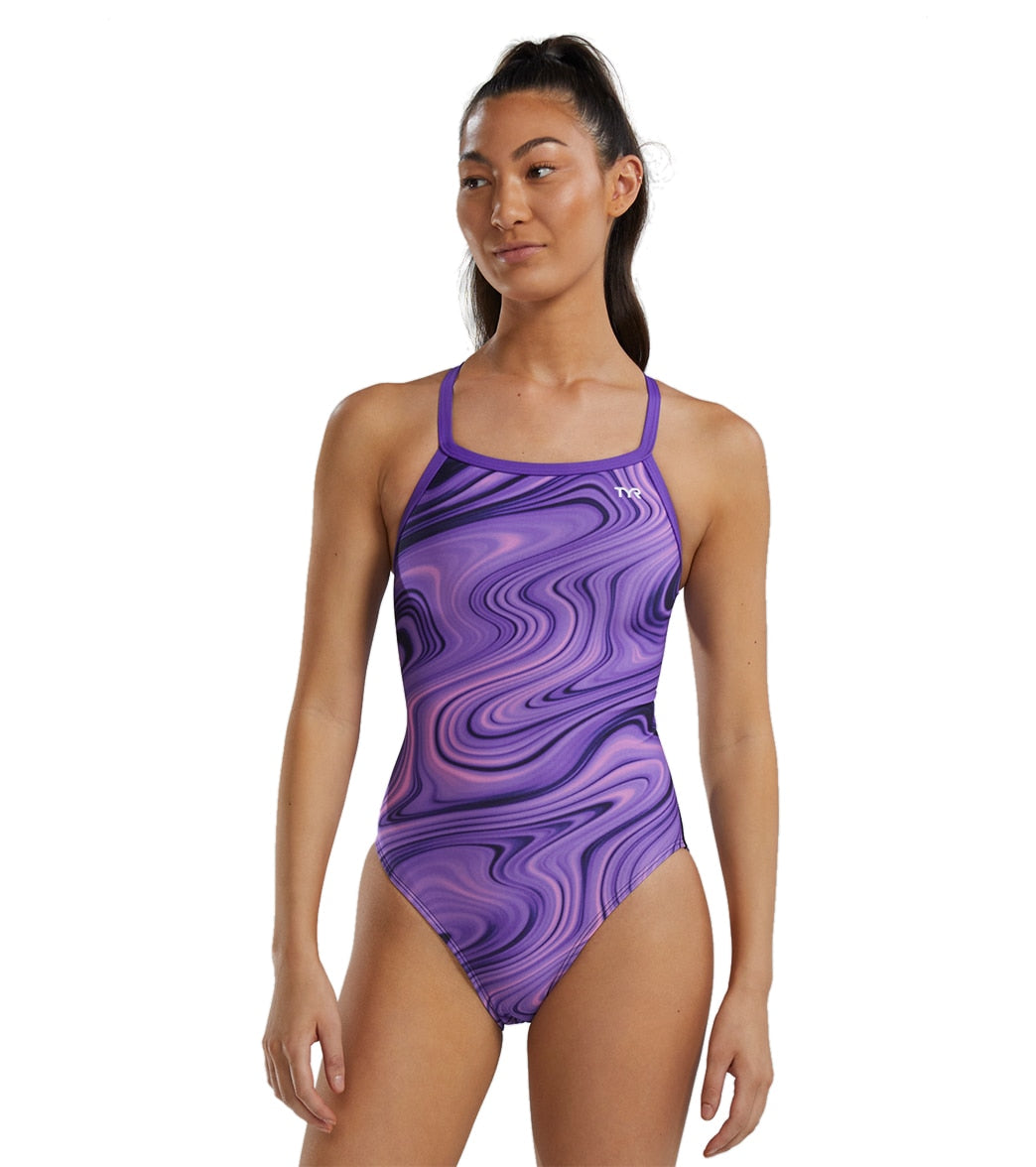 TYR Purple Vitality Durafast Elite Diamondfit Size 22