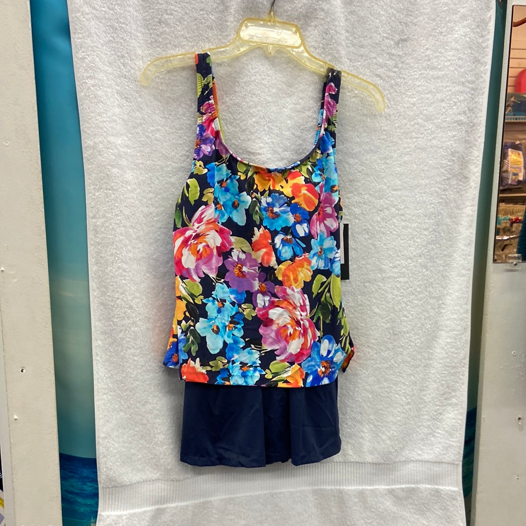 Maxine Botanic Garden Indigo Faux Skirtini Size 10