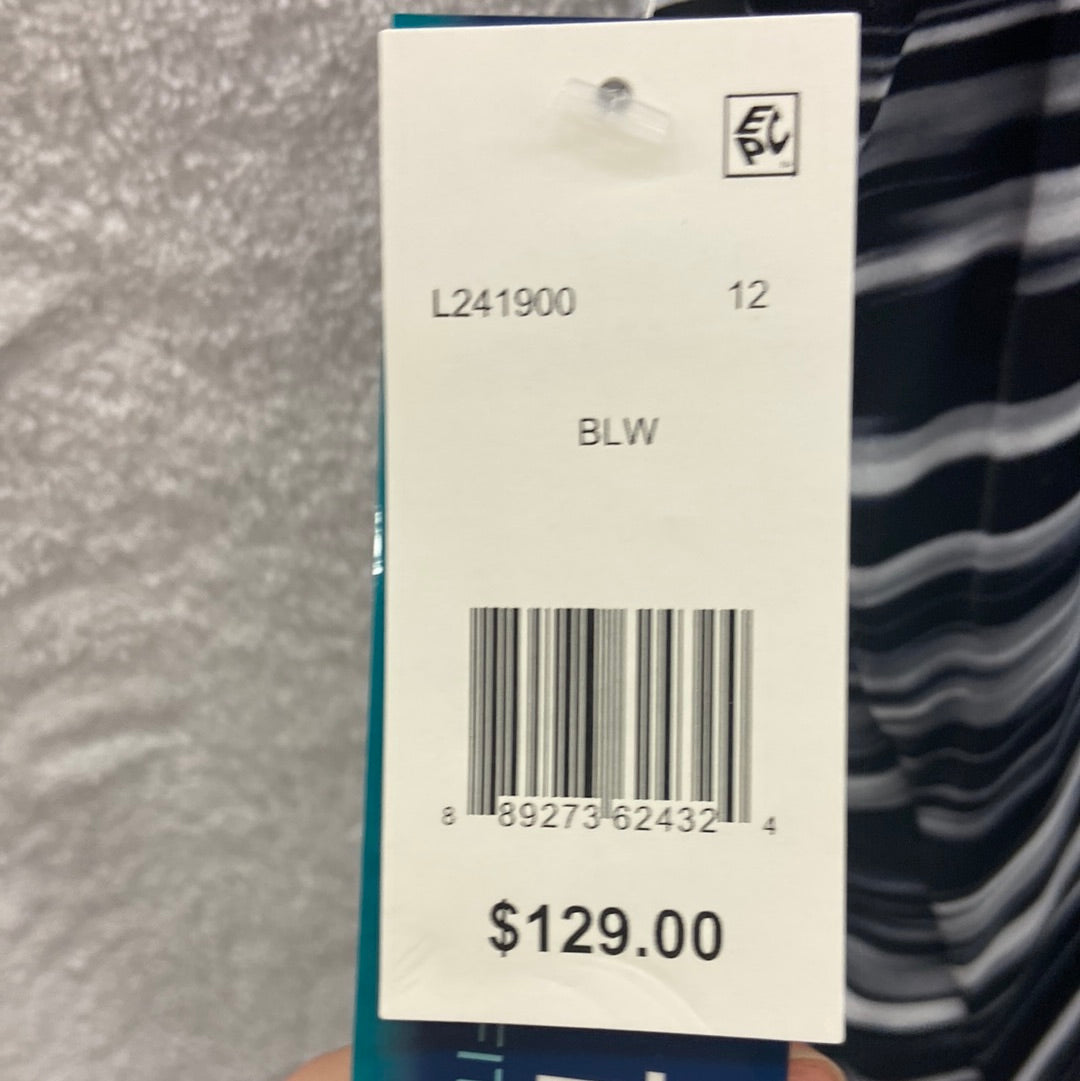 Longitude Night Point Panel Scoop Neck Tank Black/White Size 18