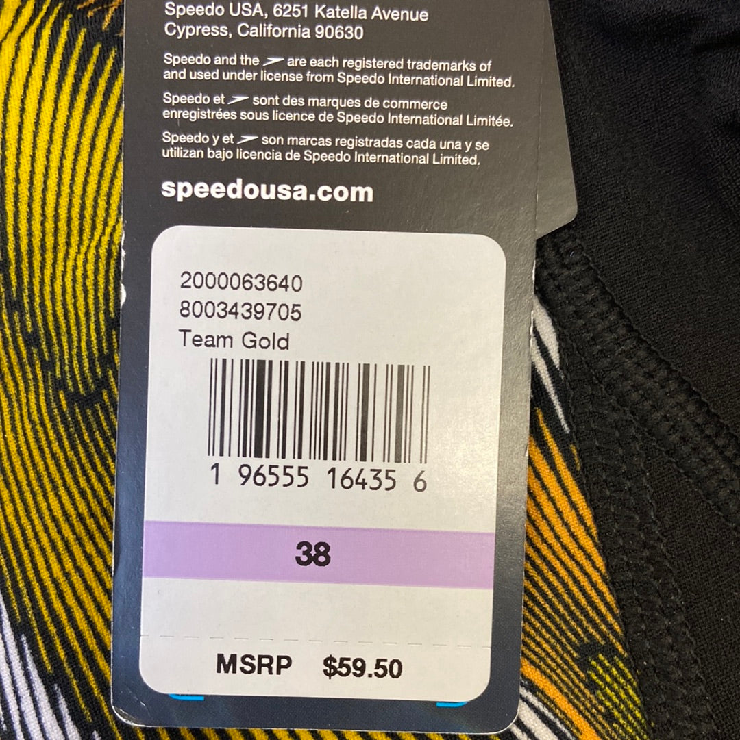 Speedo Endurance+ Team Gold Jammer Size 38