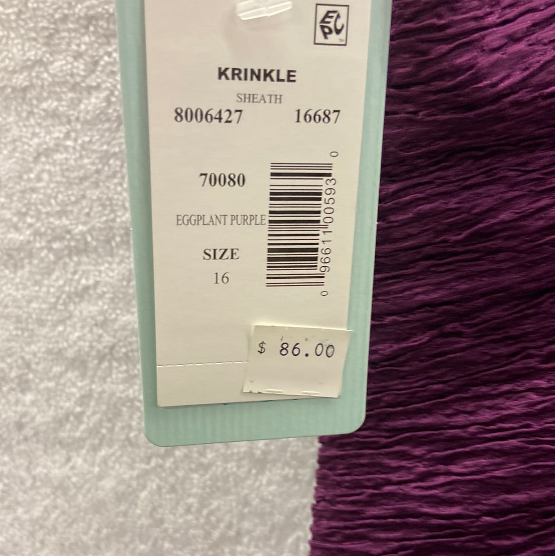 Penbrooke Front Attached Eggplant Skirt Mastectomy One Piece Size 16