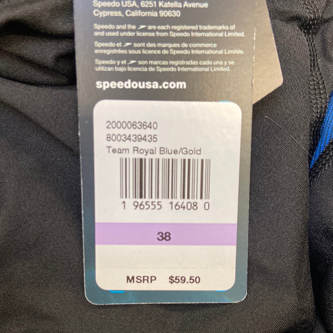 Speedo Endurance+ Team Royal Blue/Gold Jammer Size 38
