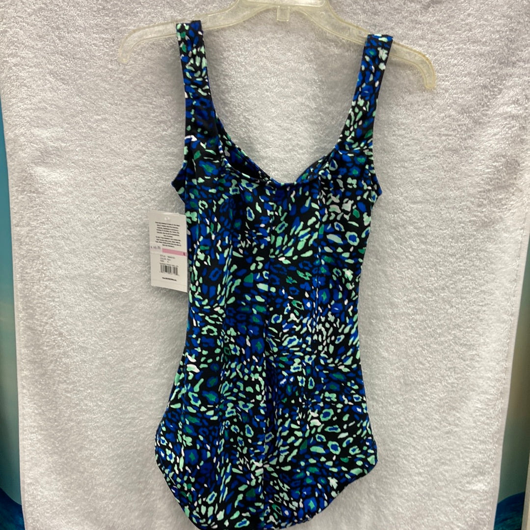 Maxine Printed Spa- Electric Safari Black Shirred Girl Leg Size 16