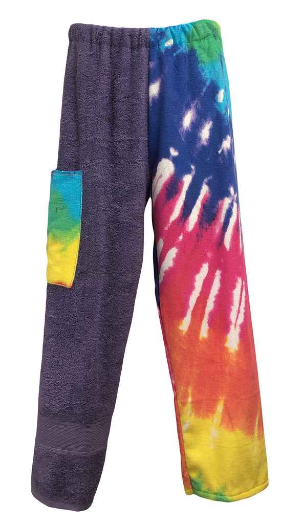 Purple Tie Dye Towel Pants