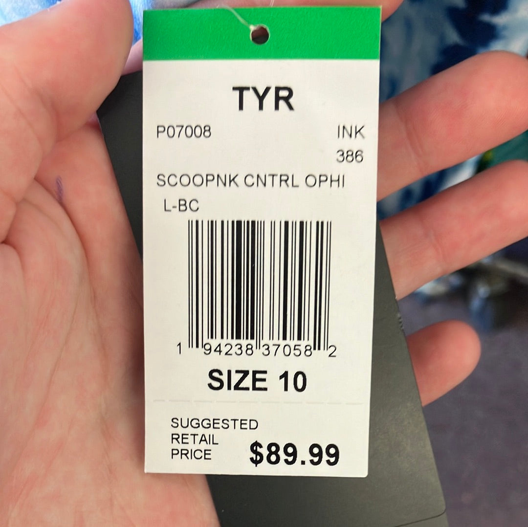 TYR Scoop Neck Control Ink One Piece Women’s Suit Size 10