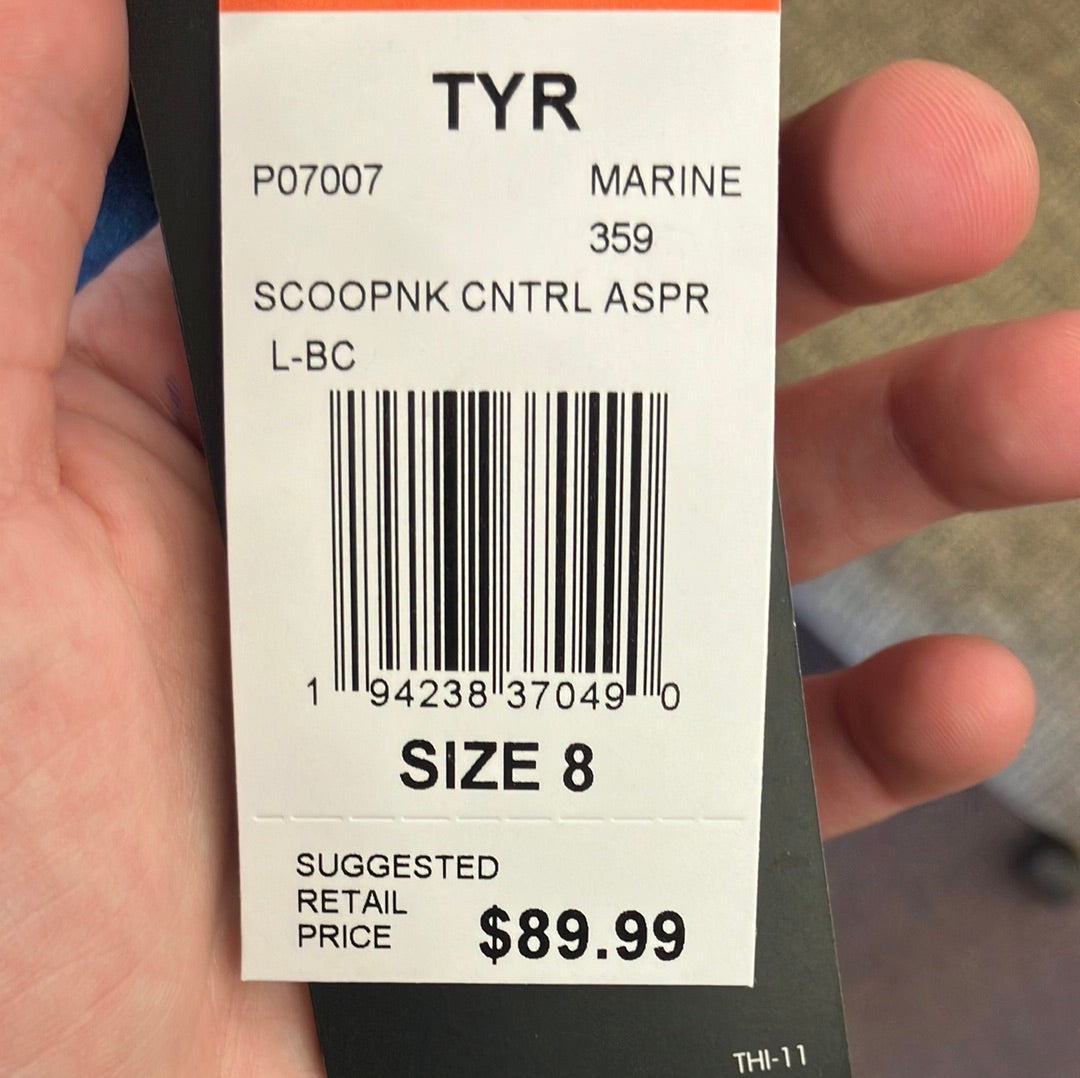 TYR Scoop Neck Control Marine One Piece Women’s Suit Size 8