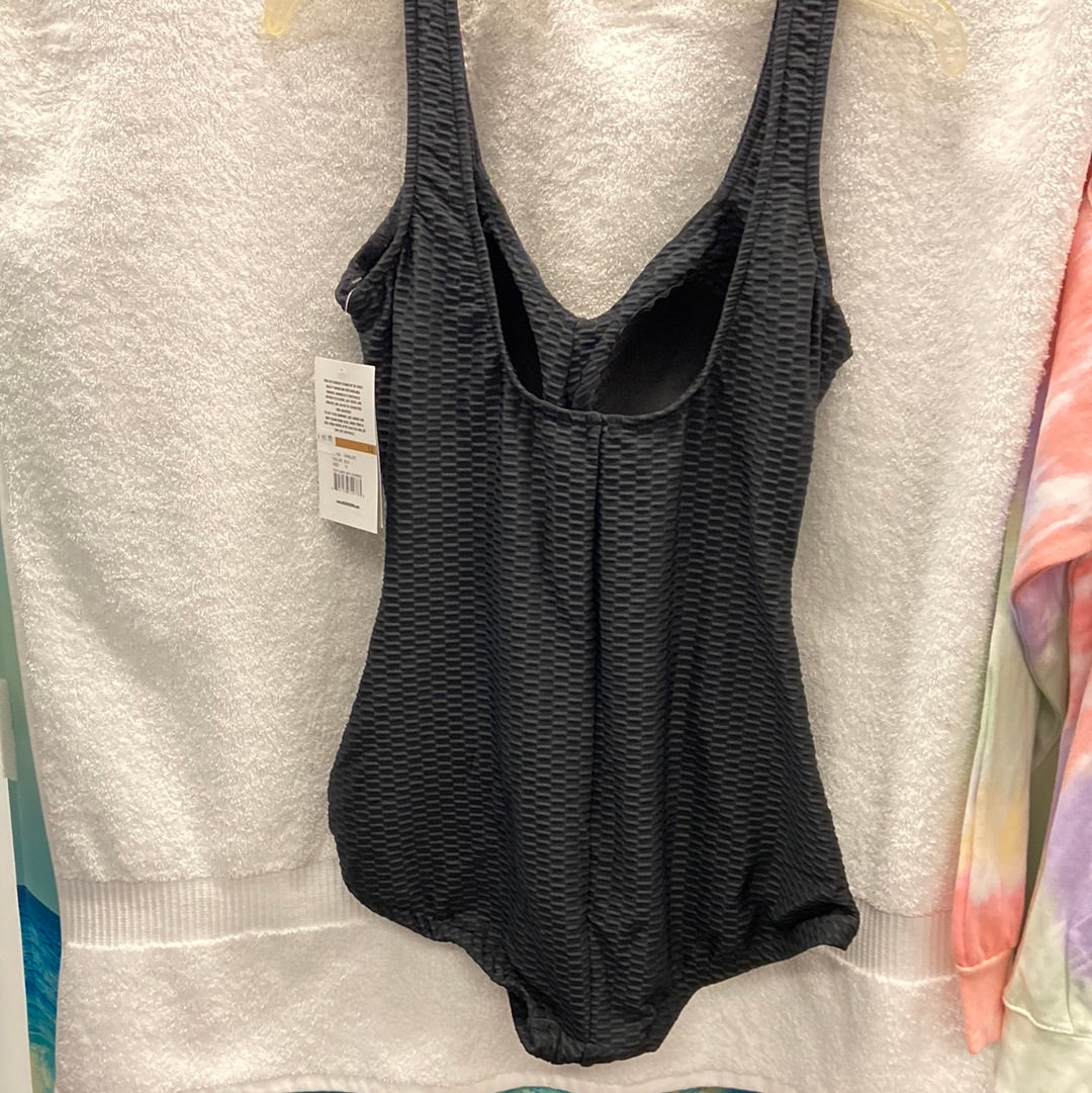 Maxine Womens 12 Black Textured Spa Shirred