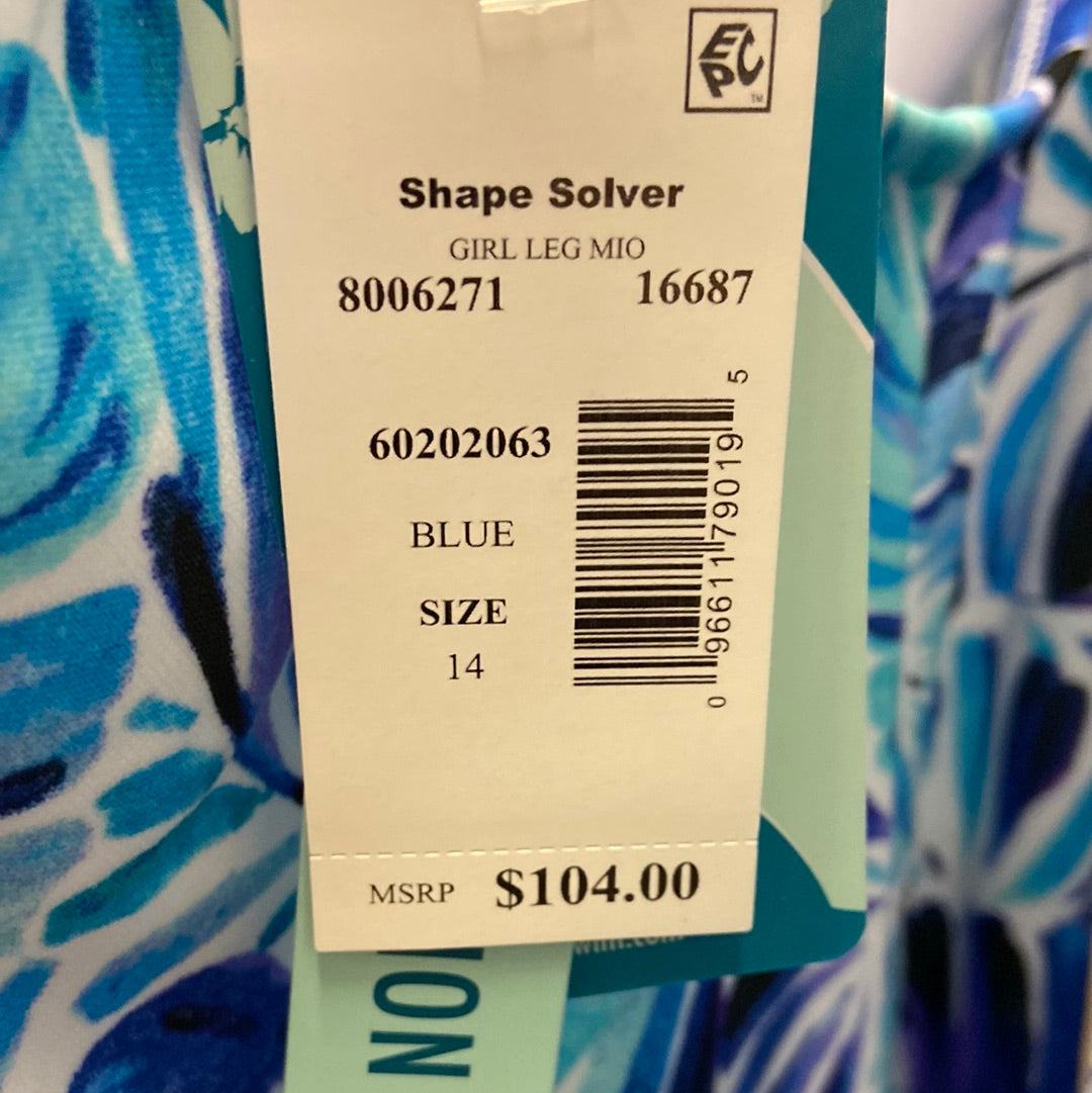 Penbrooke Blue Shape Solver One Piece Missy Control Girl Leg Size 14