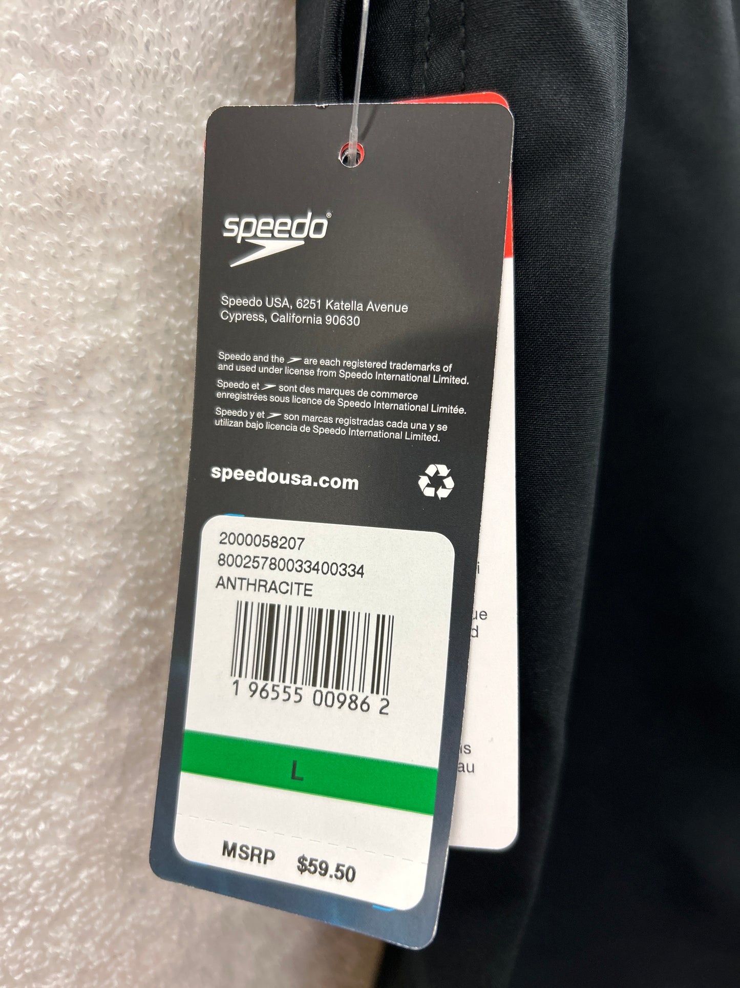 Speedo Eco Hydro Square Leg Anthracite Size Large