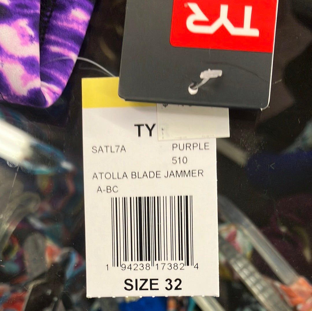 TYR Black Purple 32 Atolla Blade Practice Jammer