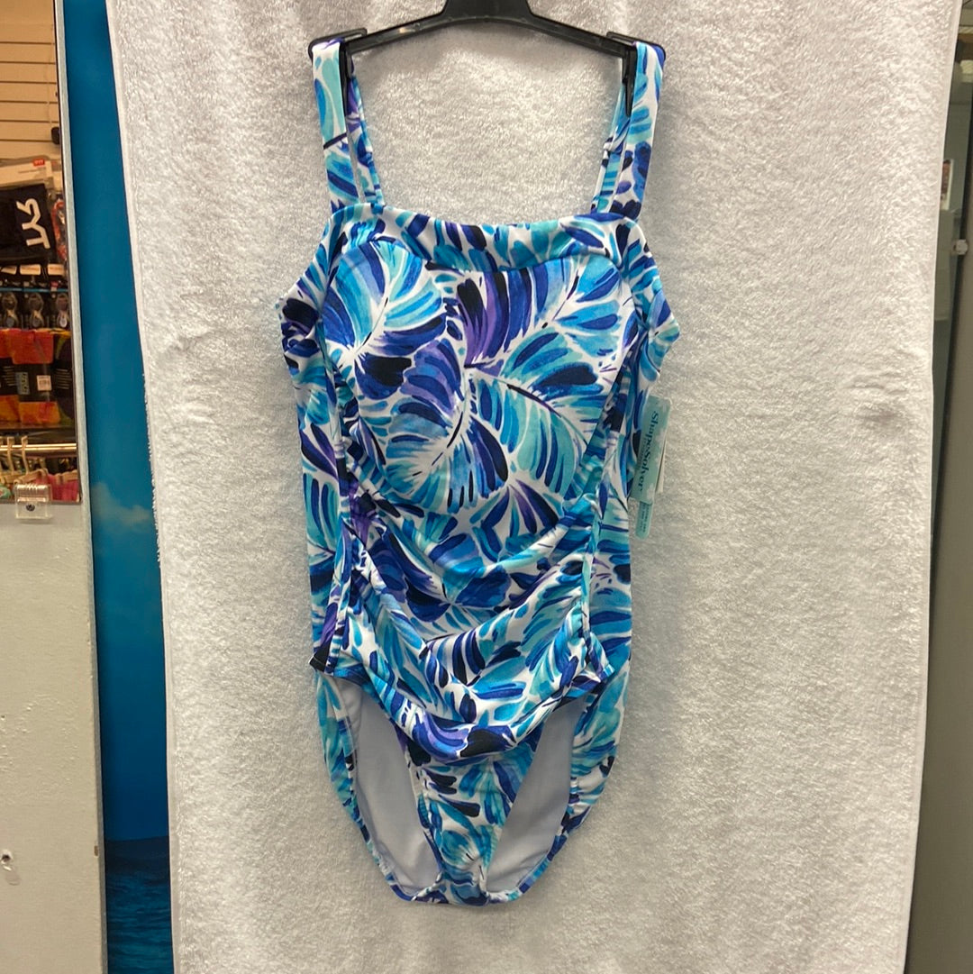 Shape Solver Shirred Mio Blue Onepiece Size 12