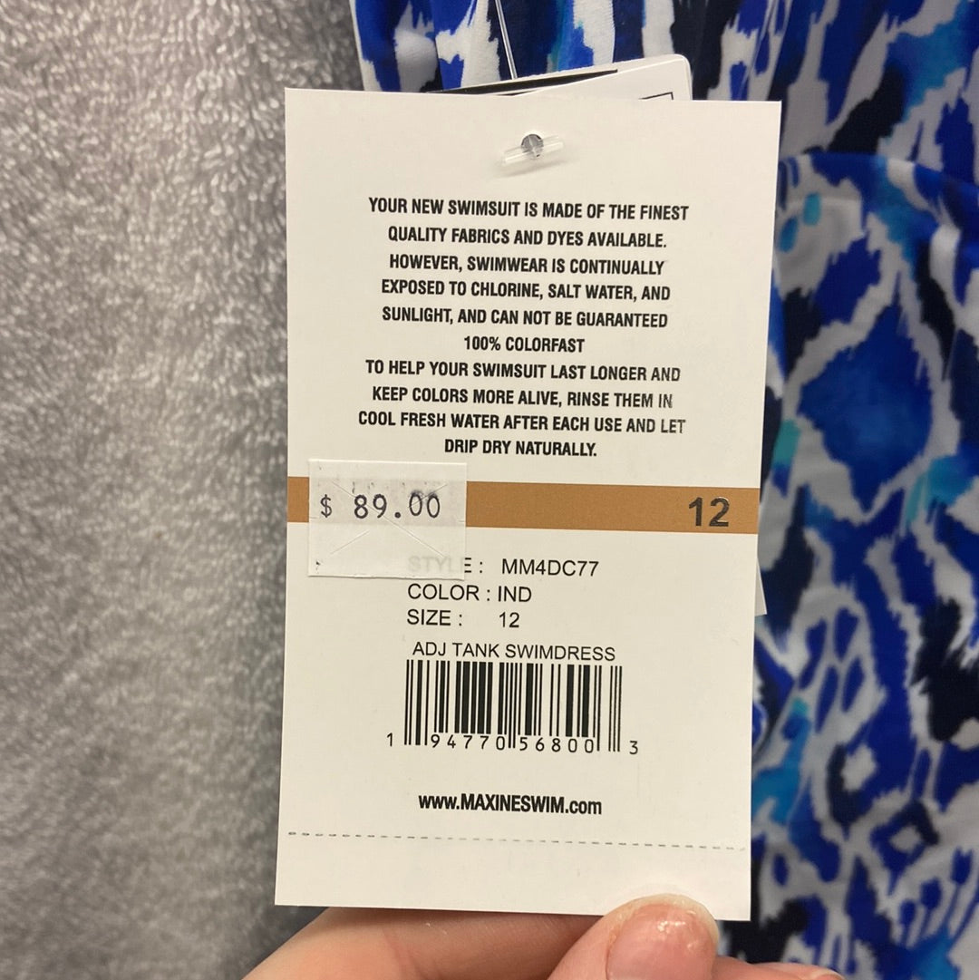 Maxine Global Groove Adjustable Tank Swim Dress Size 12