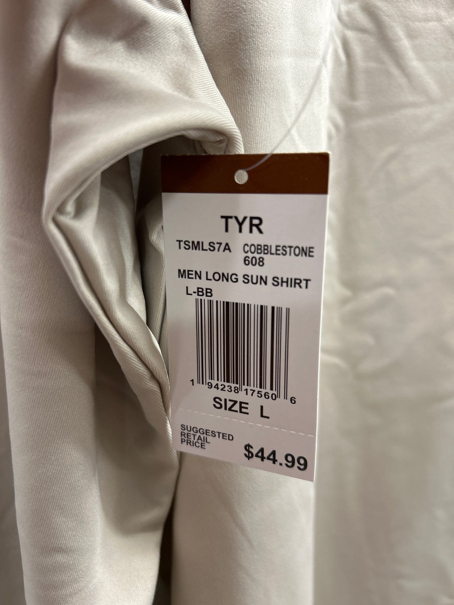 TYR Men Long Sun Shirt Cobblestone Size XL