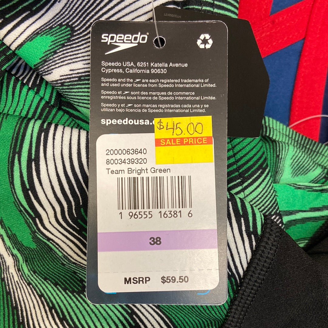 Speedo Endurance+ Team Bright Green Jammer Size 38
