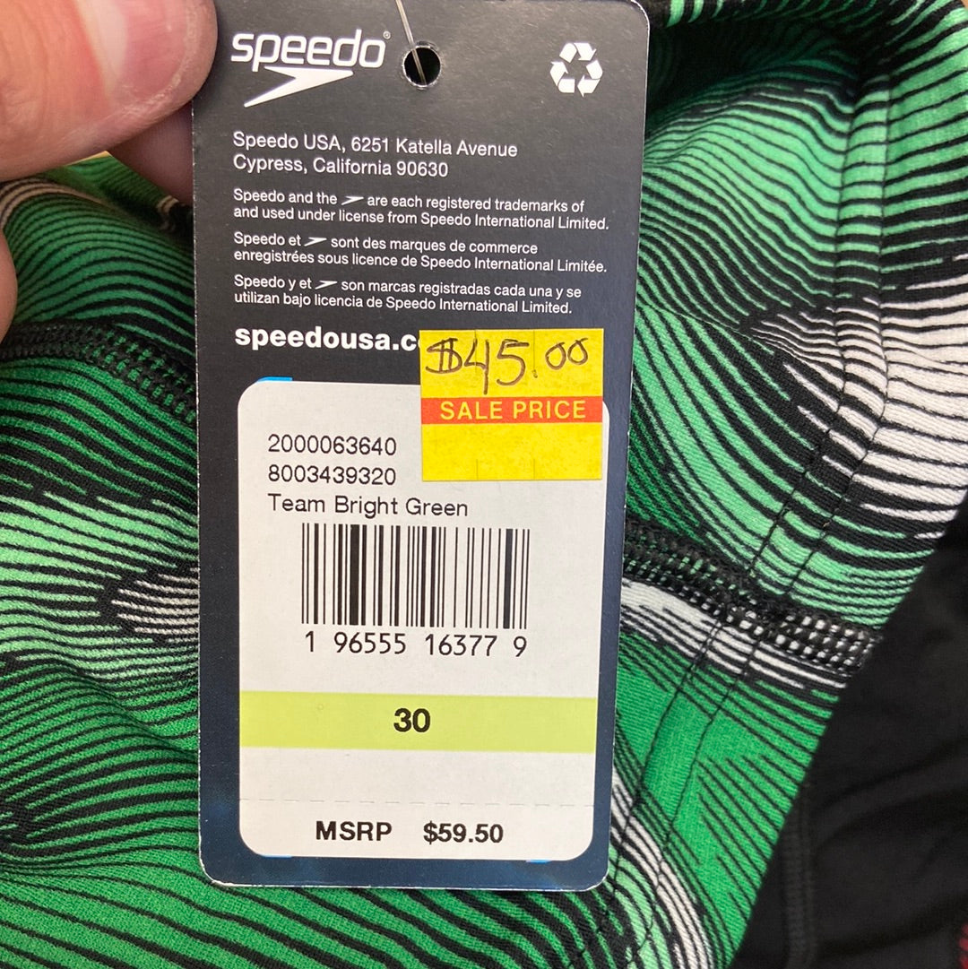 Speedo Endurance+ Team Bright Green Jammer Size 30