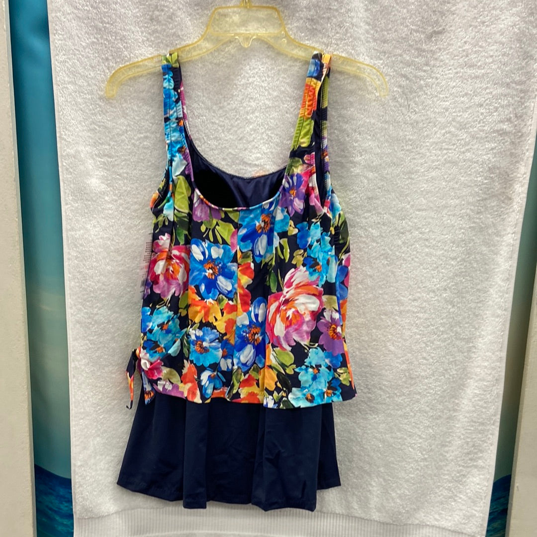 Maxine Botanic Garden Indigo Faux Skirtini Size 10
