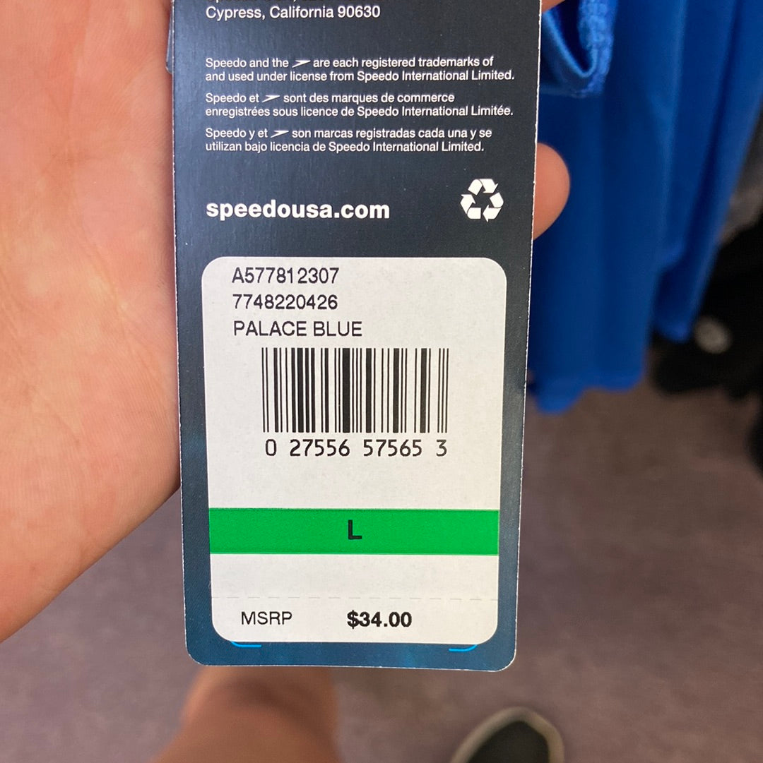 Speedo Palace Blue Easy Swim Shirt Size Large