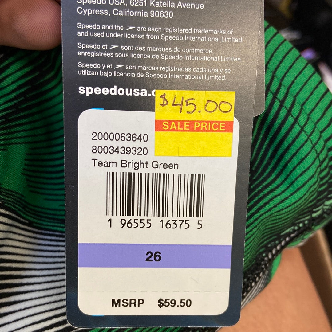 Speedo Endurance+ Team Bright Green Jammer Size 26