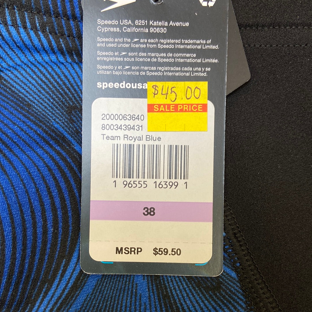 Speedo Endurance+ Team Royal Blue Jammer Size 38