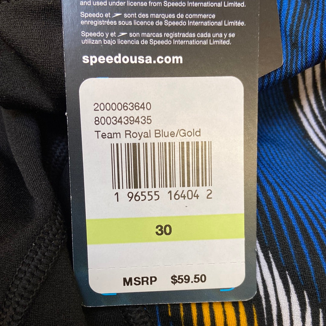 Speedo Endurance+ Team Royal Blue/Gold Jammer Size 30