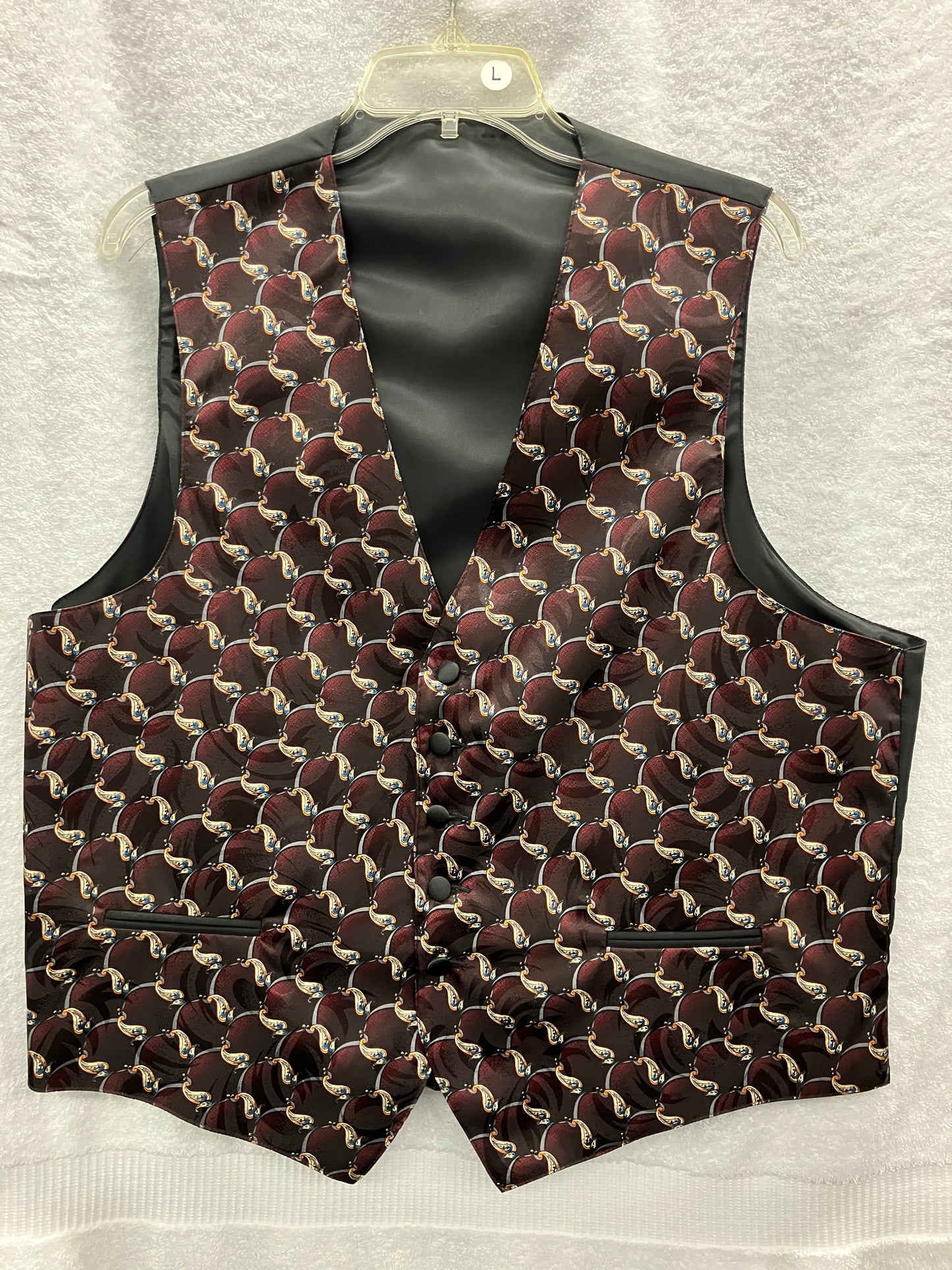 Large Maroon Patterned Vest