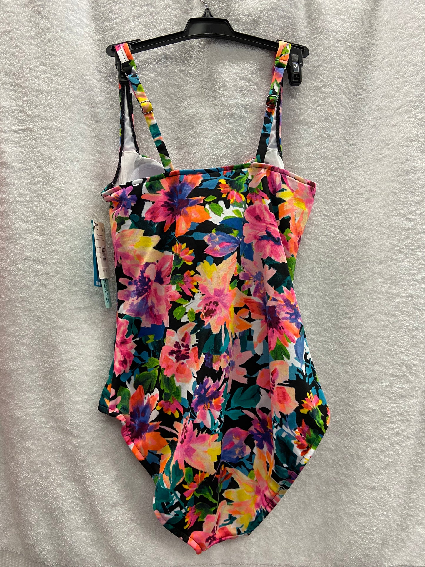 Penbrooke Black/Multicolor Shape Solver One Piece Missy Control Size 10