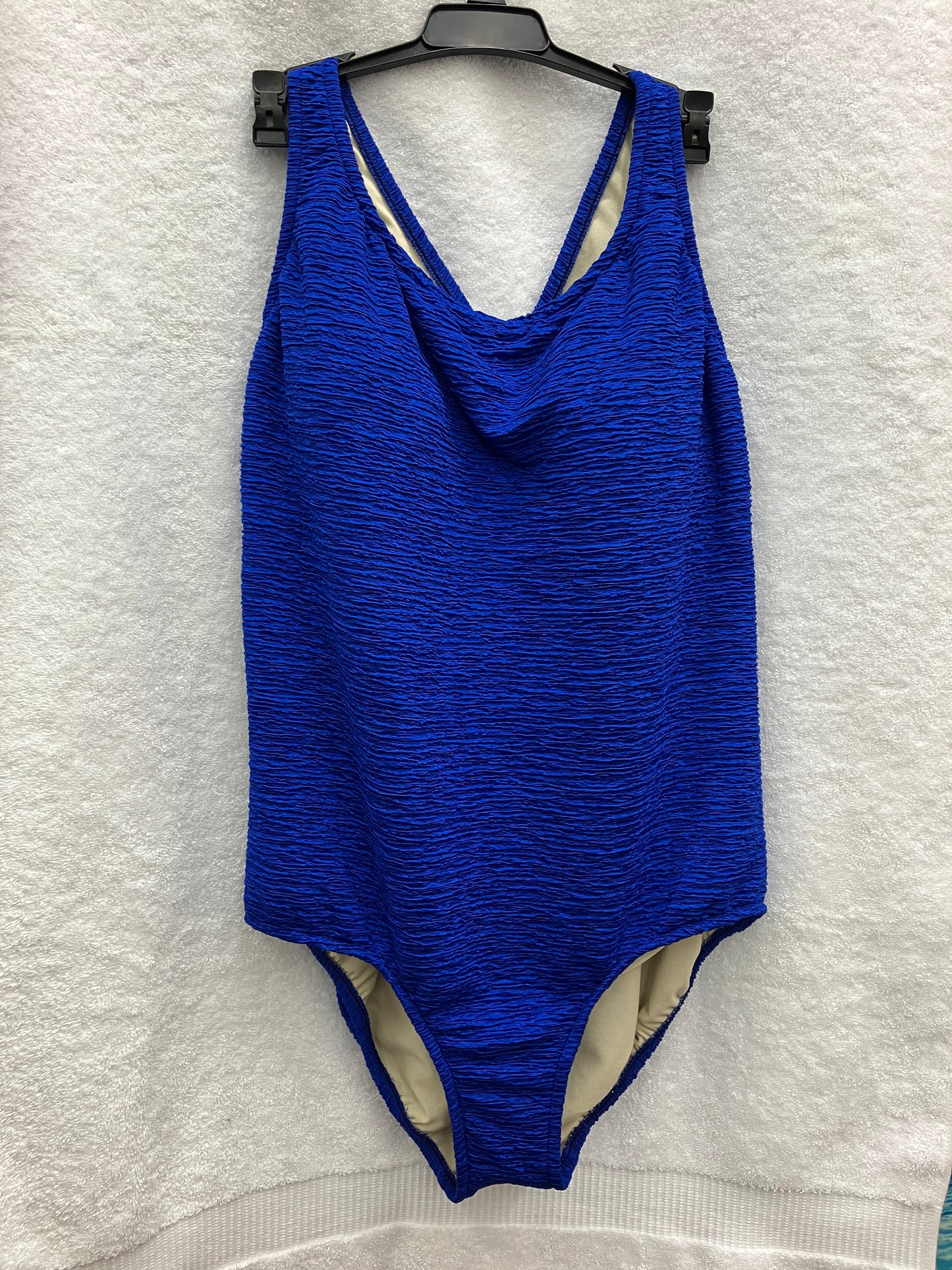 Penbrooke Krinkle Royal Blue X Back Suit Size 18W