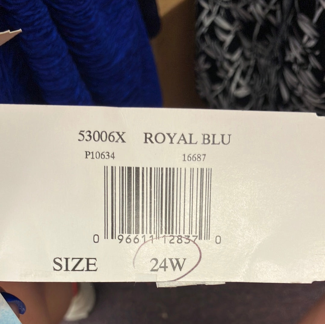 Penbrooke Royal Blue Krinkle H Back Suit Size 24W