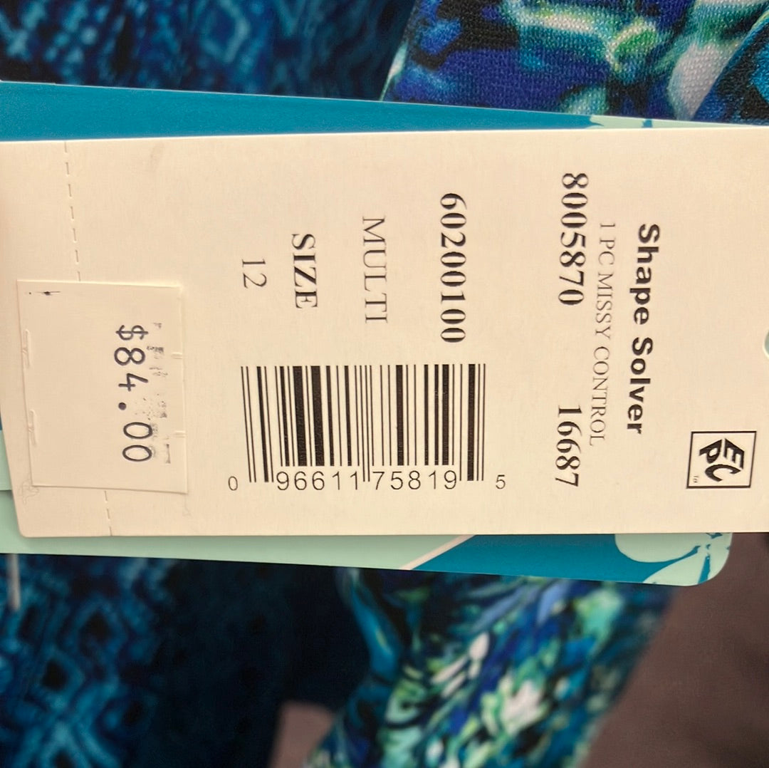Penbrooke Multicolor Shape Solver One Piece Missy Control Size 12