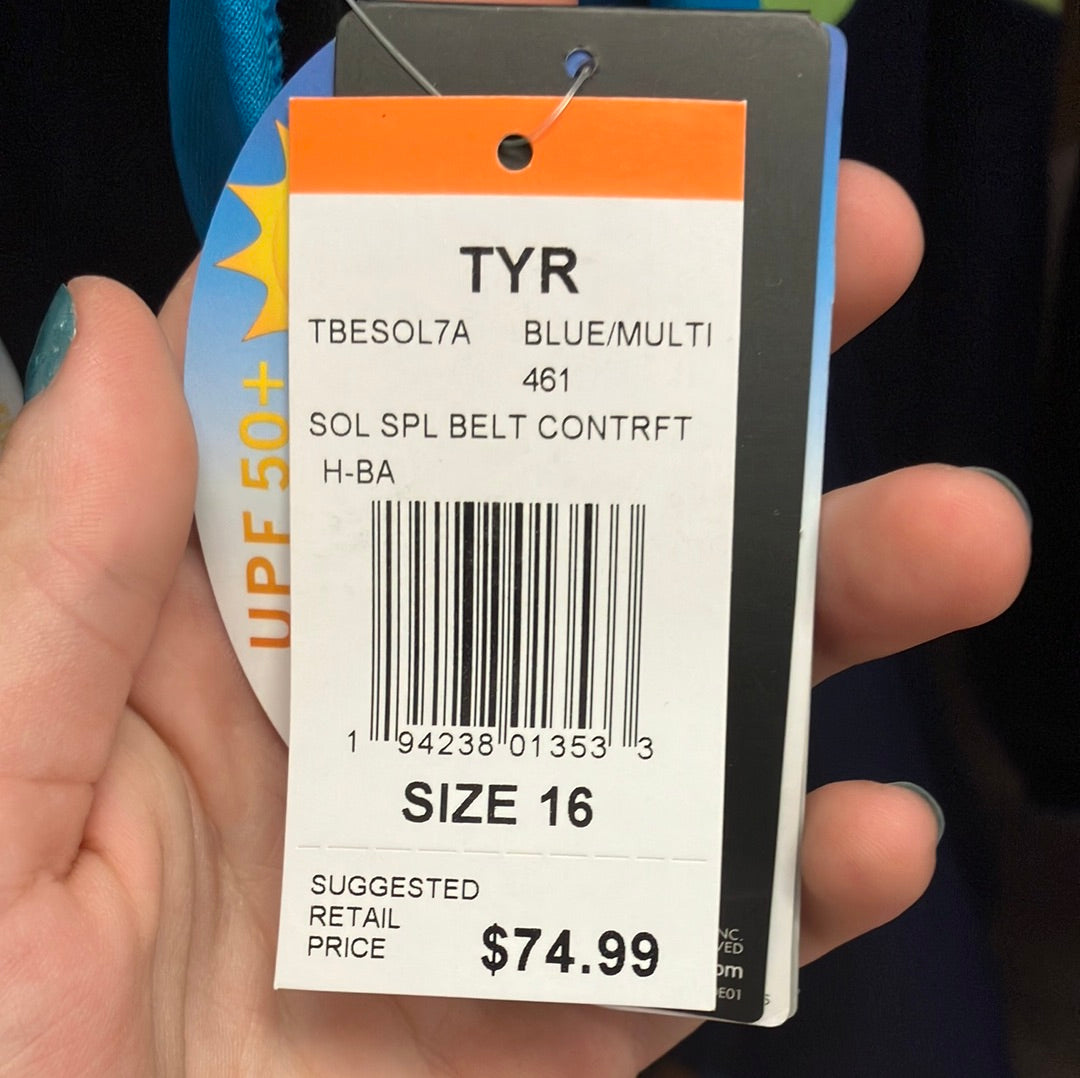 TYR Blue/Multi Splice Belt Control Lift Size 16