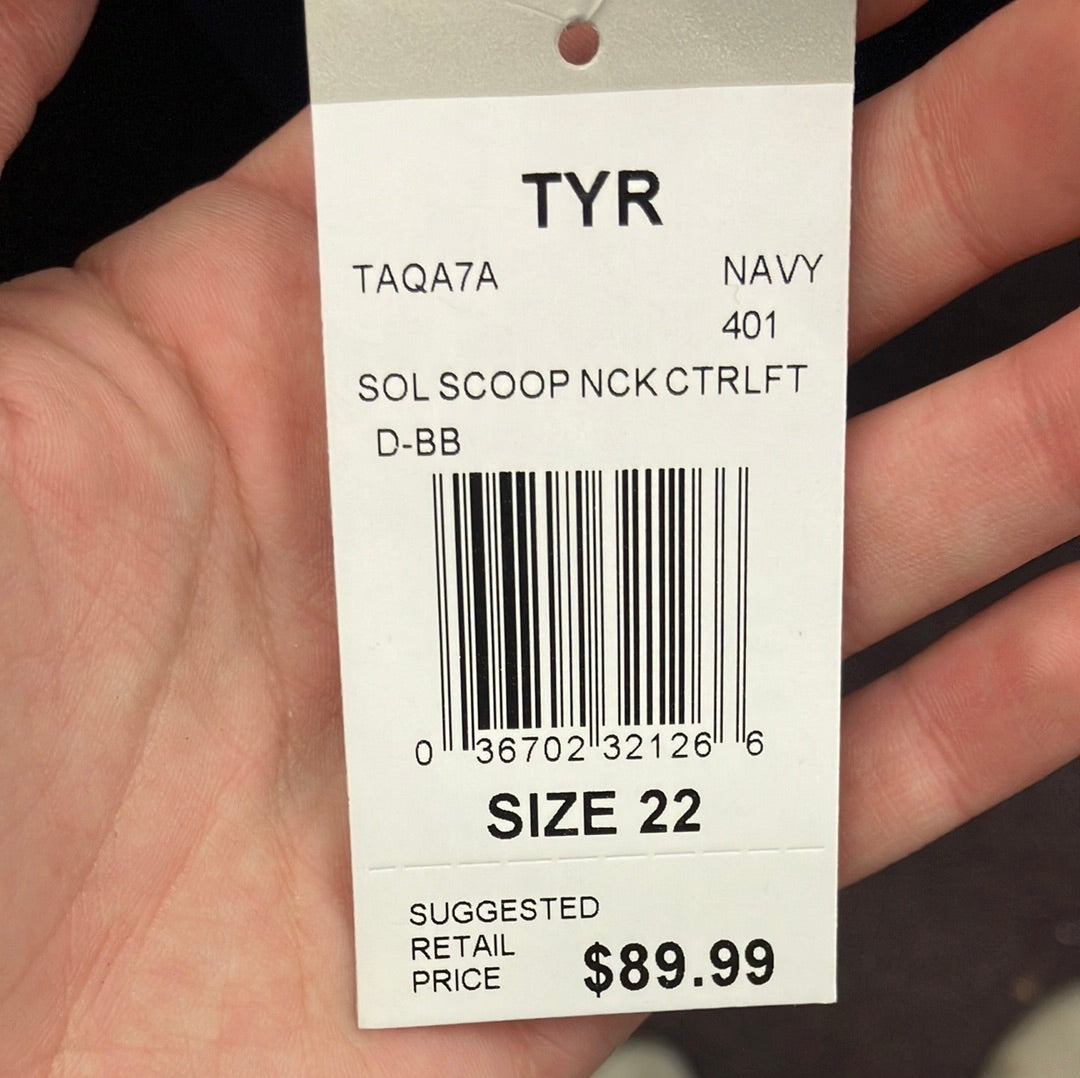 TYR Navy Scoop Neck Control Lift Suit Size 22