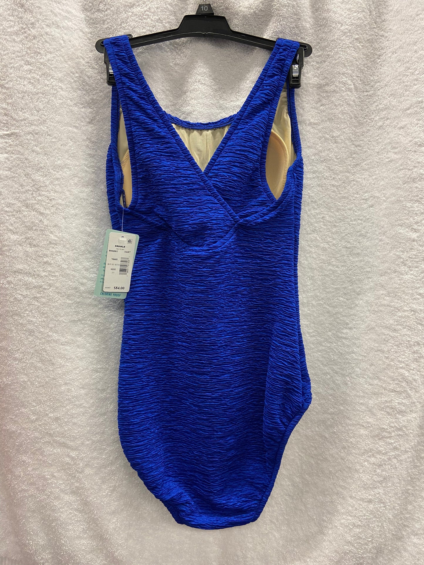Penbrooke Royal Blue Krinkle One Piece X Back Suit Size 8